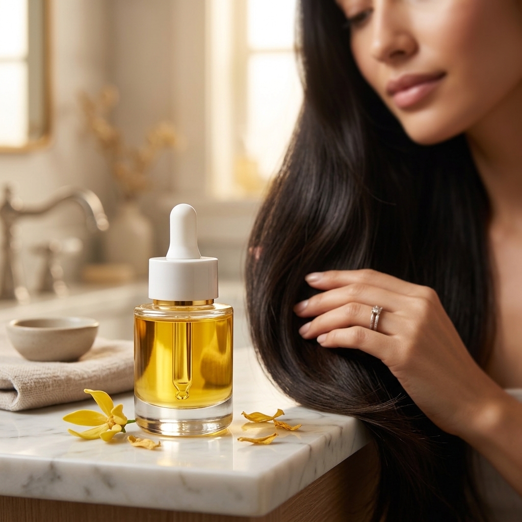 Huile d'ylang-ylang pour les cheveux